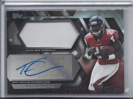 TEVIN COLEMAN 2015 TOPPS ROOKIE JUMBO JERSEY PATCH AUTO RC #D 48/50