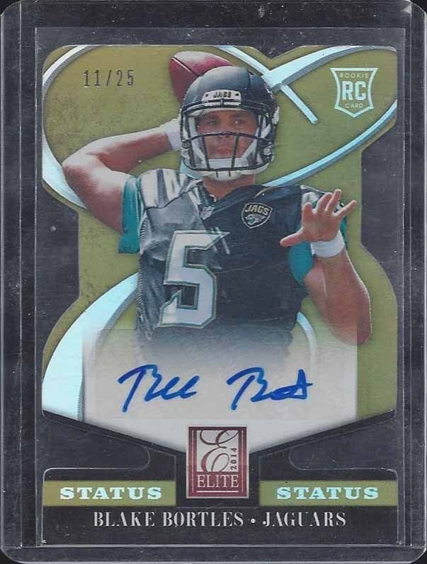 BLAKE BORTLES 2014 ELITE STATUS GOLD DIE CUT JAGUARS ROOKIE AUTO RC #D 11/25