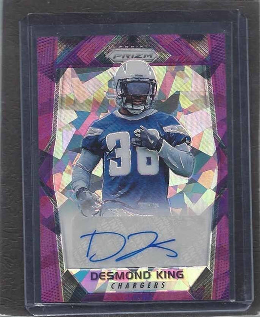 DESMOND KING 2017 PANINI PRIZM PURPLE CRYSTALS PRIZMS CHARGERS AUTO RC #D /75