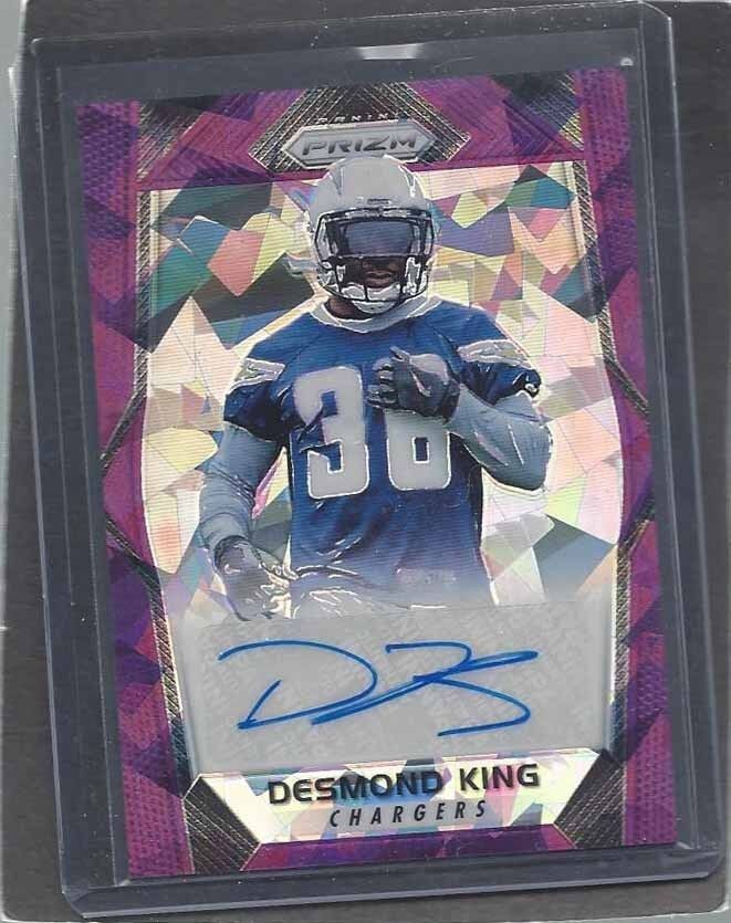 DESMOND KING 2017 PANINI PRIZM PURPLE CRYSTALS PRIZMS CHARGERS AUTO RC #D /75