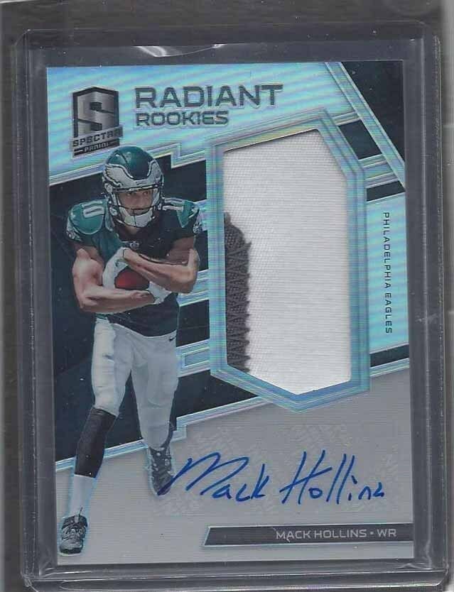 MACK HOLLINS 2017 SPECTRA RADIANT JUMBO 3 COLOR EAGLES PATCH AUTO RC #D 237/299