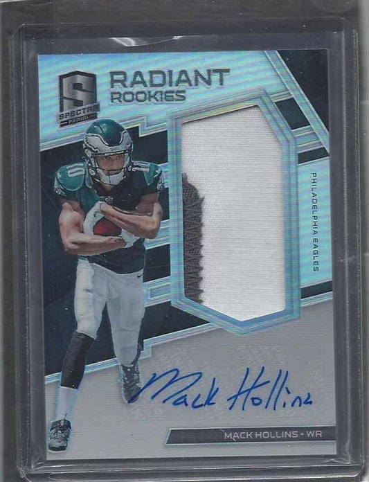 MACK HOLLINS 2017 SPECTRA RADIANT JUMBO 3 COLOR EAGLES PATCH AUTO RC #D 237/299