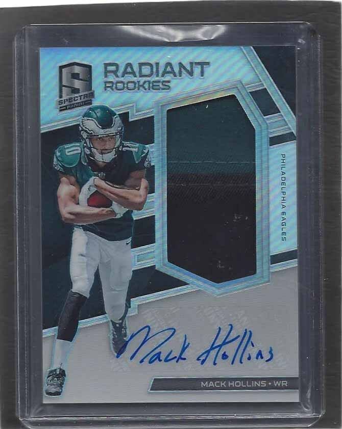 MACK HOLLINS 2017 SPECTRA RADIANT JUMBO 3 COLOR EAGLES PATCH AUTO RC #D 237/299