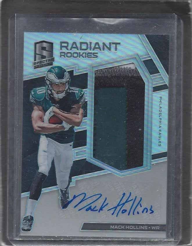 MACK HOLLINS 2017 SPECTRA RADIANT JUMBO 3 COLOR EAGLES PATCH AUTO RC #D 237/299