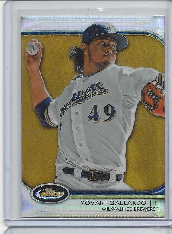 YOVANI GALLARDO 2012 TOPPS FINEST GOLD REFRACTOR #D 3/50