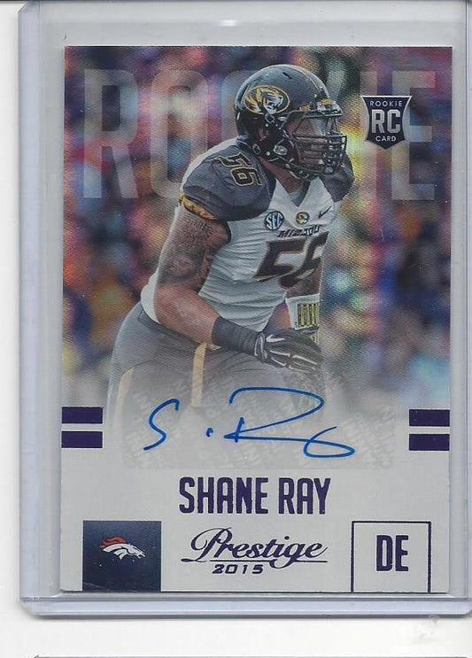 SHANE RAY 2015 PRESTIGE PURPLE BRONCOS ROOKIE AUTO RC #D 80/100