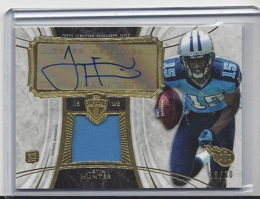 JUSTIN HUNTER 2013 TOPPS SUPREME ROOKIE JERSEY AUTO RC #D 18/30