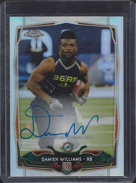 DAMIEN WILLIAMS 2014 TOPPS CHROME ROOKIE REFRACTOR ON CARD AUTO RC #D 118/150