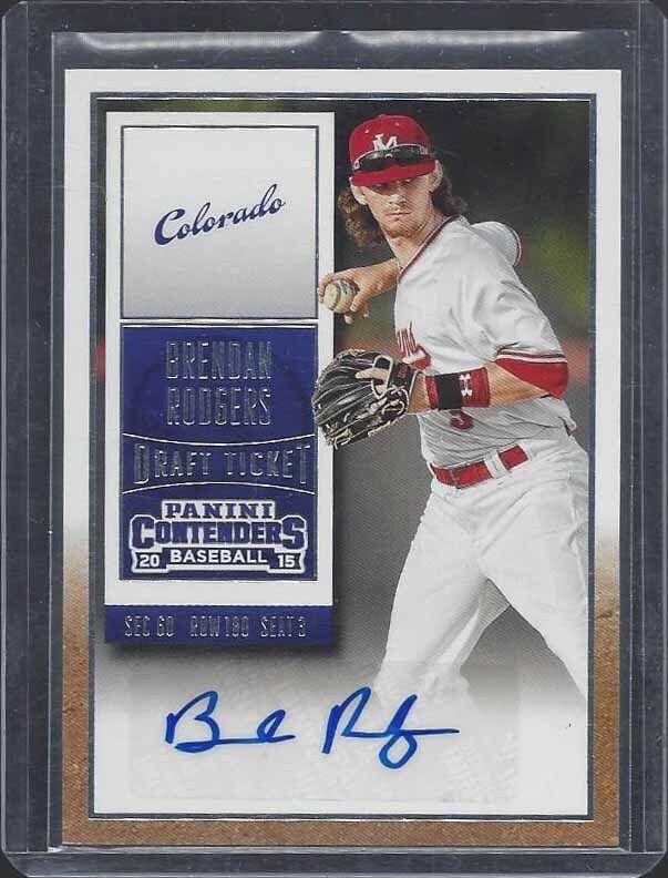 BRENDAN RODGERS 2015 PANINI CONTENDERS ROCKIES PROSPECT AUTO #1