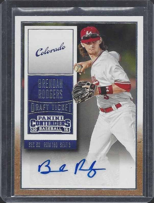 BRENDAN RODGERS 2015 PANINI CONTENDERS ROCKIES PROSPECT AUTO #1