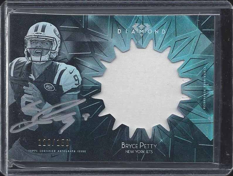 BRYCE PETTY 2015 TOPPS DIAMOND RPA SILVER INK JUMBO JERSEY ON CARD AUTO RC /150