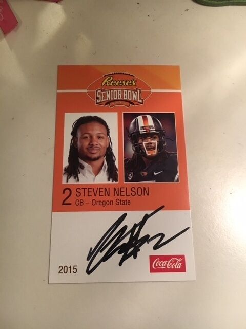 STEVEN NELSON 2015 REESE'S SENIOR BOWL 3X5 OREGON STATE AUTOGRAPHED CARD QTY