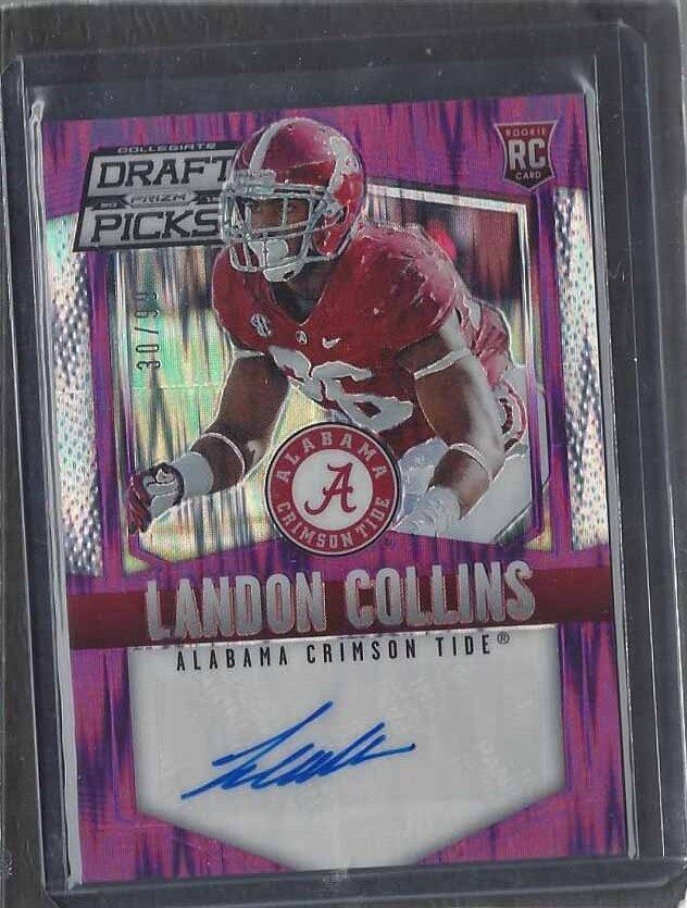 LANDON COLLINS 2015 PANINI PRIZM DRAFT PICKS PURPLE FLASH PRIZM AUTO RC #D 30/99