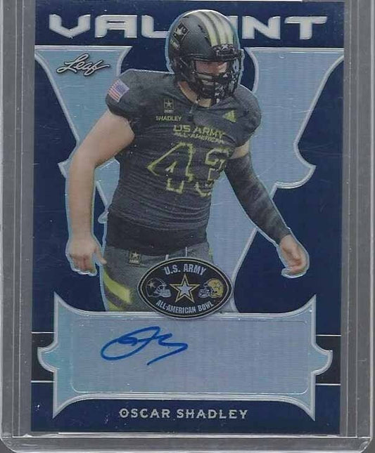 OSCAR SHADLEY 2018 LEAF METAL US ARMY ALL AMERICAN VALIANT PROOF AUTO #D 1/1