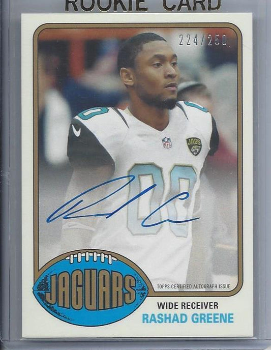 RASHAD GREENE 2015 TOPPS 1976 RETRO STYLE ON CARD JAGUARS ROOKIE AUTO RC #D /250