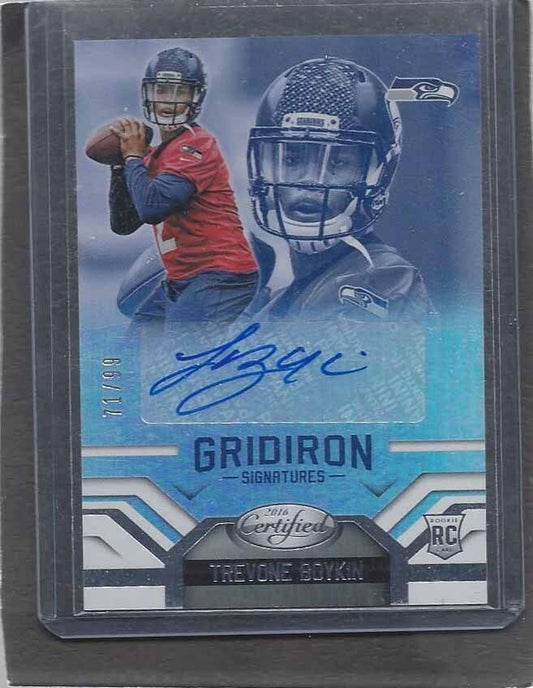 TREVONE BOYKIN 2016 CERTIFIED GRIDIRON SIGNATURES ROOKIE AUTO RC #D 71/99