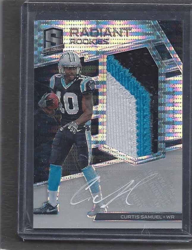 CURTIS SAMUEL 2017 SPECTRA RADIANT BLACK PULSAR PRIZM 3 CLR PATCH AUTO RC #D /10