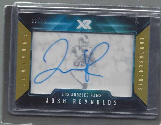 JOSH REYNOLDS 2017 PANINI XR LUMINOUS GOLD ON CARD ROOKIE AUTO RC #D 8/10