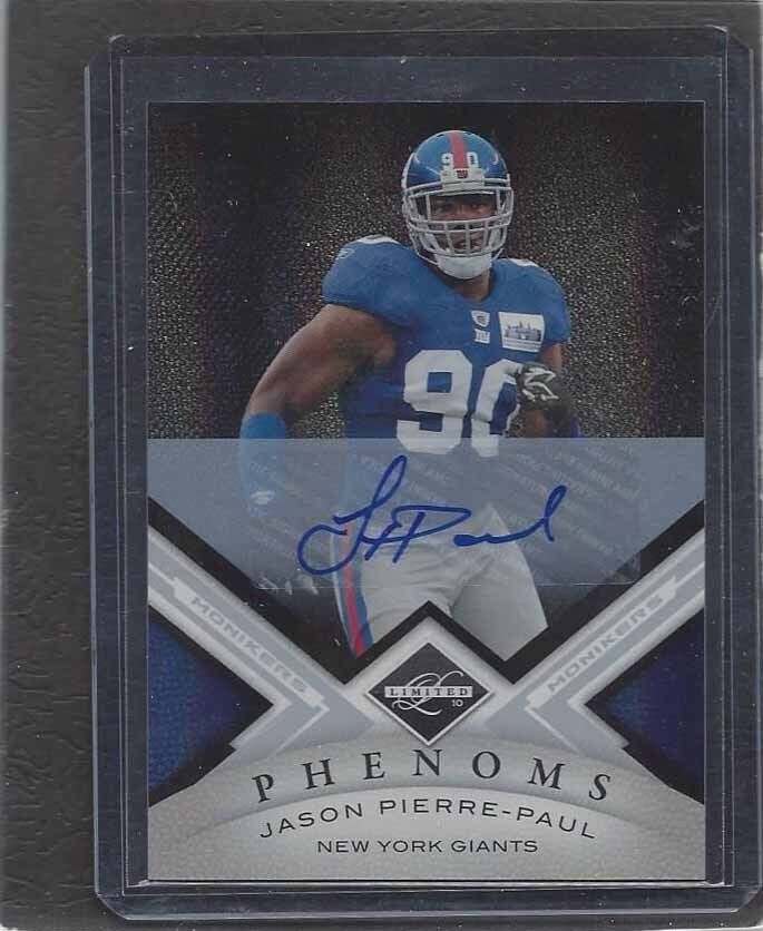 JASON PIERRE PAUL 2010 LIMITED MONIKERS SILVER ROOKIE AUTO RC #D 190/199