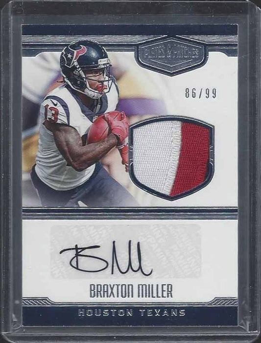 BRAXTON MILLER 2016 PLATES & PATCHES ROOKIE 3 COLOR PATCH AUTO RC #D 86/99