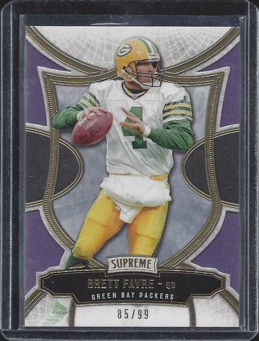 BRETT FAVRE 2015 TOPPS SUPREME PACKERS PURPLE PARALLEL #D 85/99