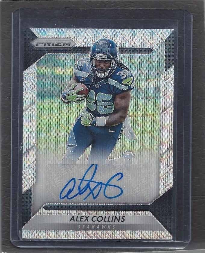 ALEX COLLINS 2016 PANINI PRIZM BLUE WAVE PRIZMS ROOKIE AUTO RC #D 14/149