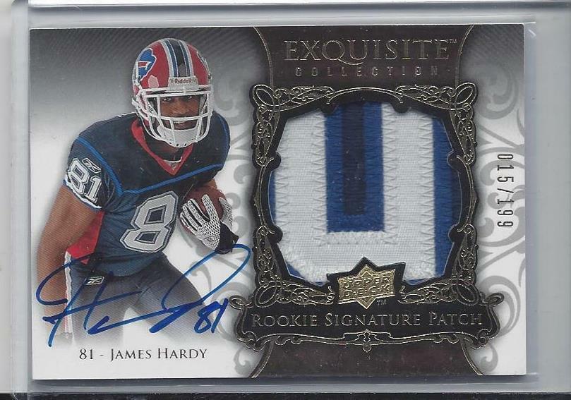 JAMES HARDY 2008 UD EXQUISITE RPA JUMBO 3 COLOR PATCH AUTO INDIANA RC #D /199