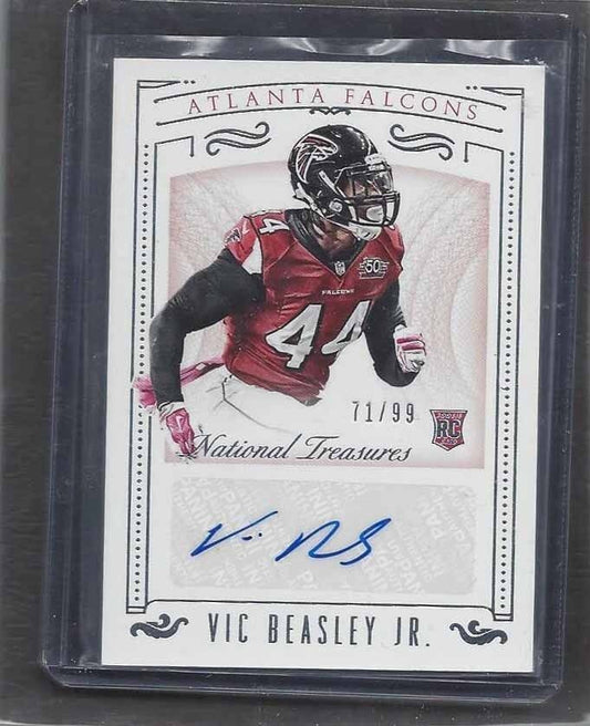 VIC BEASLEY 2015 NATIONAL TREASURES FALCONS TRUE ROOKIE AUTO RC #D /99