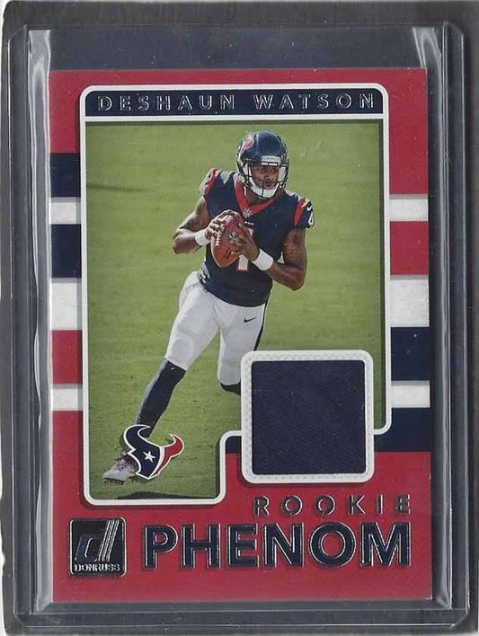 DESHAUN WATSON 2017 DONRUSS ROOKIE PHENOM TEXANS ROOKIE JERSEY RC #8