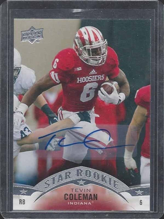 TEVIN COLEMAN 2015 UPPER DECK STAR ROOKIE RARE FALCONS IU AUTO RC #64