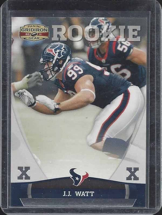 J.J. WATT 2011 GRIDIRON GEAR X'S SILVER TEXANS ROOKIE RC #D 85/250