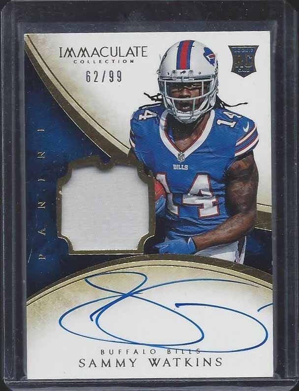 SAMMY WATKINS 2014 IMMACULATE RPA TRUE ROOKIE PATCH ON CARD AUTO RC #D 62/99