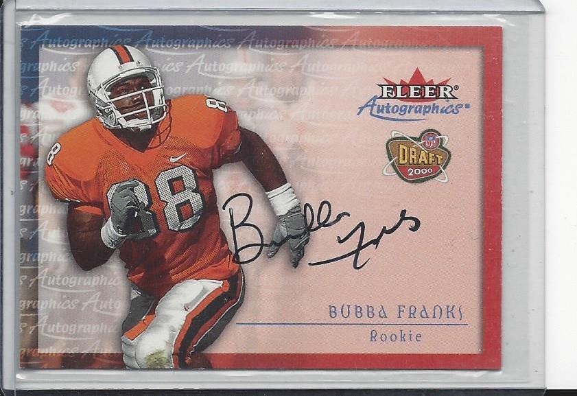 BUBBA FRANKS 2000 FLEER SKYBOX AUTOGRAPHICS PACKERS RARE ON CARD ROOKIE AUTO RC