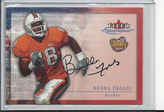BUBBA FRANKS 2000 FLEER SKYBOX AUTOGRAPHICS PACKERS RARE ON CARD ROOKIE AUTO RC