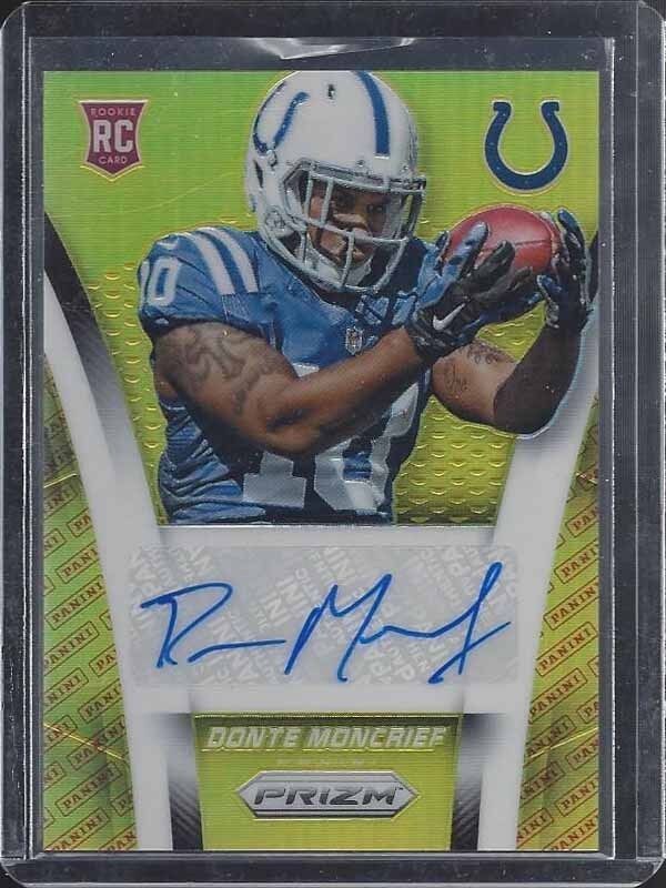 DONTE MONCRIEF 2014 PANINI PRIZM LOGO PRIZMS COLTS ROOKIE AUTO RC #D /150