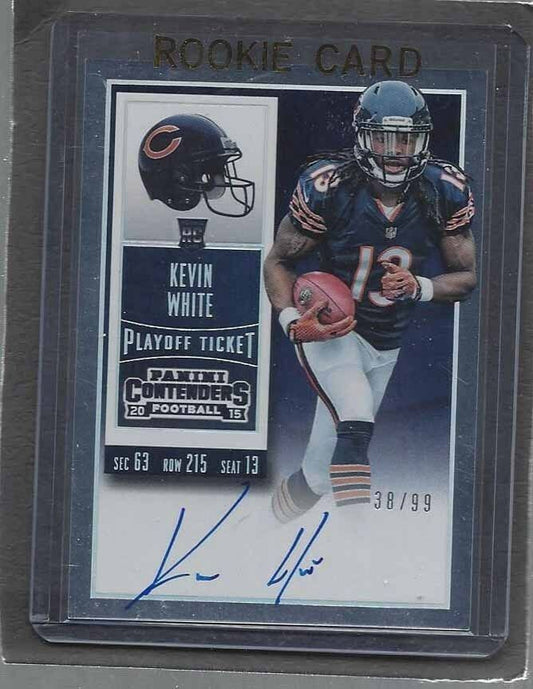 KEVIN WHITE 2015 PANINI CONTENDERS PLAYOFF TICKET CHICAGO BEARS AUTO RC #D 38/99