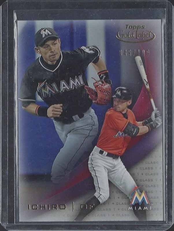 ICHIRO SUZUKI 2016 TOPPS GOLD LABEL RED PARALLEL #D 49/100
