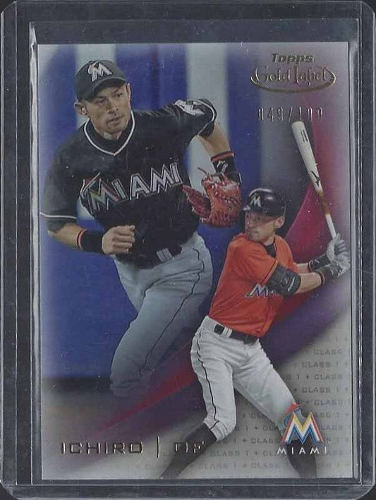 ICHIRO SUZUKI 2016 TOPPS GOLD LABEL RED PARALLEL #D 49/100