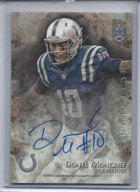 DONTE MONCRIEF 2014 TOPPS INCEPTION INSCRIBED "#10" ON CARD ROOKIE AUTO RC #23