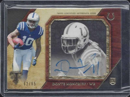 DONTE MONCRIEF 2014 TOPPS TRIPLE THREADS TRANSPARENCIES ON CARD AUTO RC #D 62/65