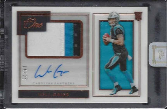 WILL GRIER 2019 PANINI ONE PREMIUM BRONZE RPA ROOKIE PATCH ON CARD AUTO RC /25