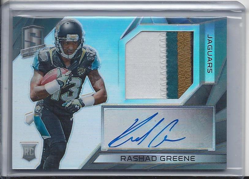 RASHAD GREENE 2015 PANINI SPECTRA PRIZM JUMBO JAGUARS ROOKIE PATCH AUTO RC /99