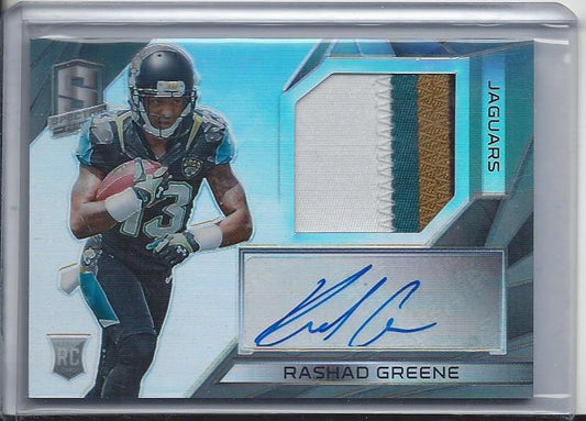 RASHAD GREENE 2015 PANINI SPECTRA PRIZM JUMBO JAGUARS ROOKIE PATCH AUTO RC /99