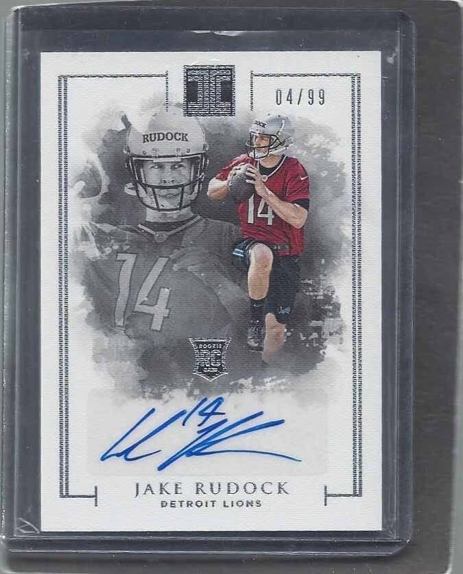 JAKE RUDOCK 2016 PANINI IMPECCABLE LIONS ROOKIE AUTO RC #D /99