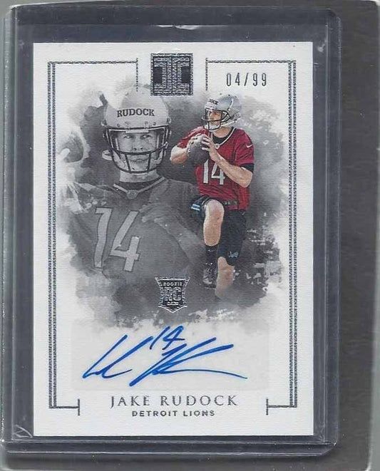 JAKE RUDOCK 2016 PANINI IMPECCABLE LIONS ROOKIE AUTO RC #D /99