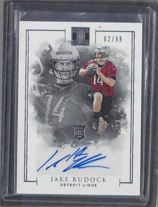 JAKE RUDOCK 2016 PANINI IMPECCABLE LIONS ROOKIE AUTO RC #D /99