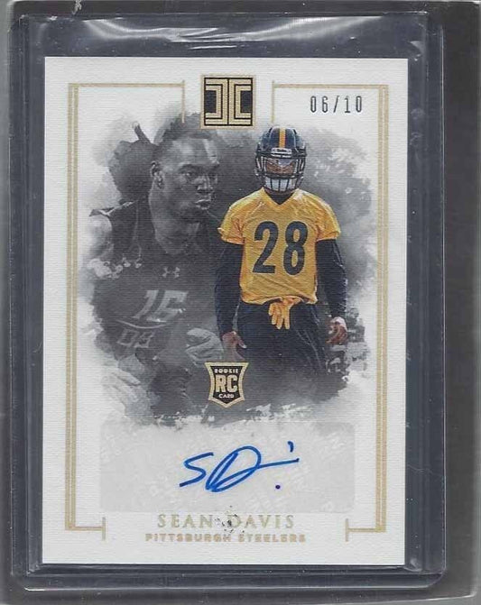 SEAN DAVIS 2016 PANINI IMPECCABLE GOLD STEELERS ROOKIE AUTO RC #D 6/10