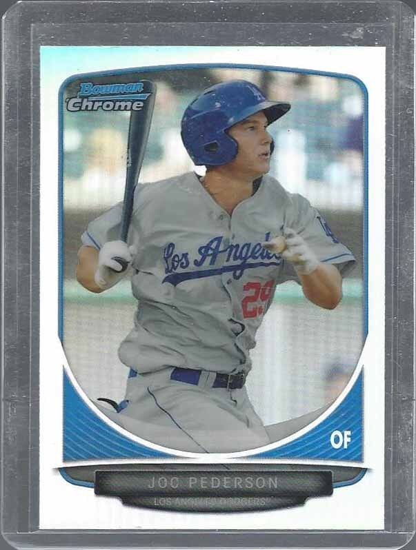 JOC PEDERSON 2013 BOWMAN CHROME DODGERS TOP PROSPECT REFRACTOR #13