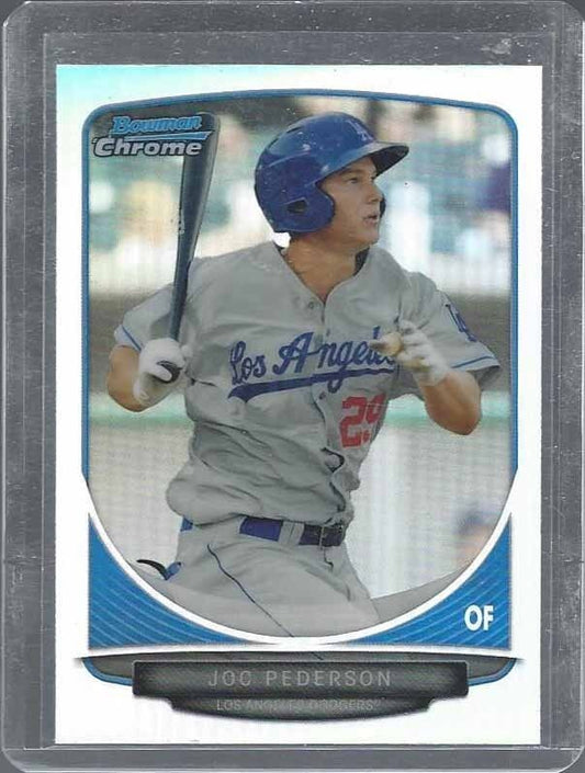 JOC PEDERSON 2013 BOWMAN CHROME DODGERS TOP PROSPECT REFRACTOR #13