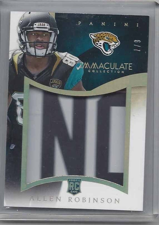 ALLEN ROBINSON 2014 IMMACULATE ROOKIE LOCKER NAMEPLATE PATCH RC #D 6/7